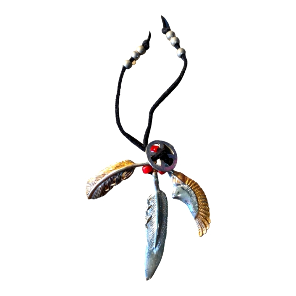 Leather Wrap Feathered Jewelry Accessory or Craft Charm Accent for Keychain